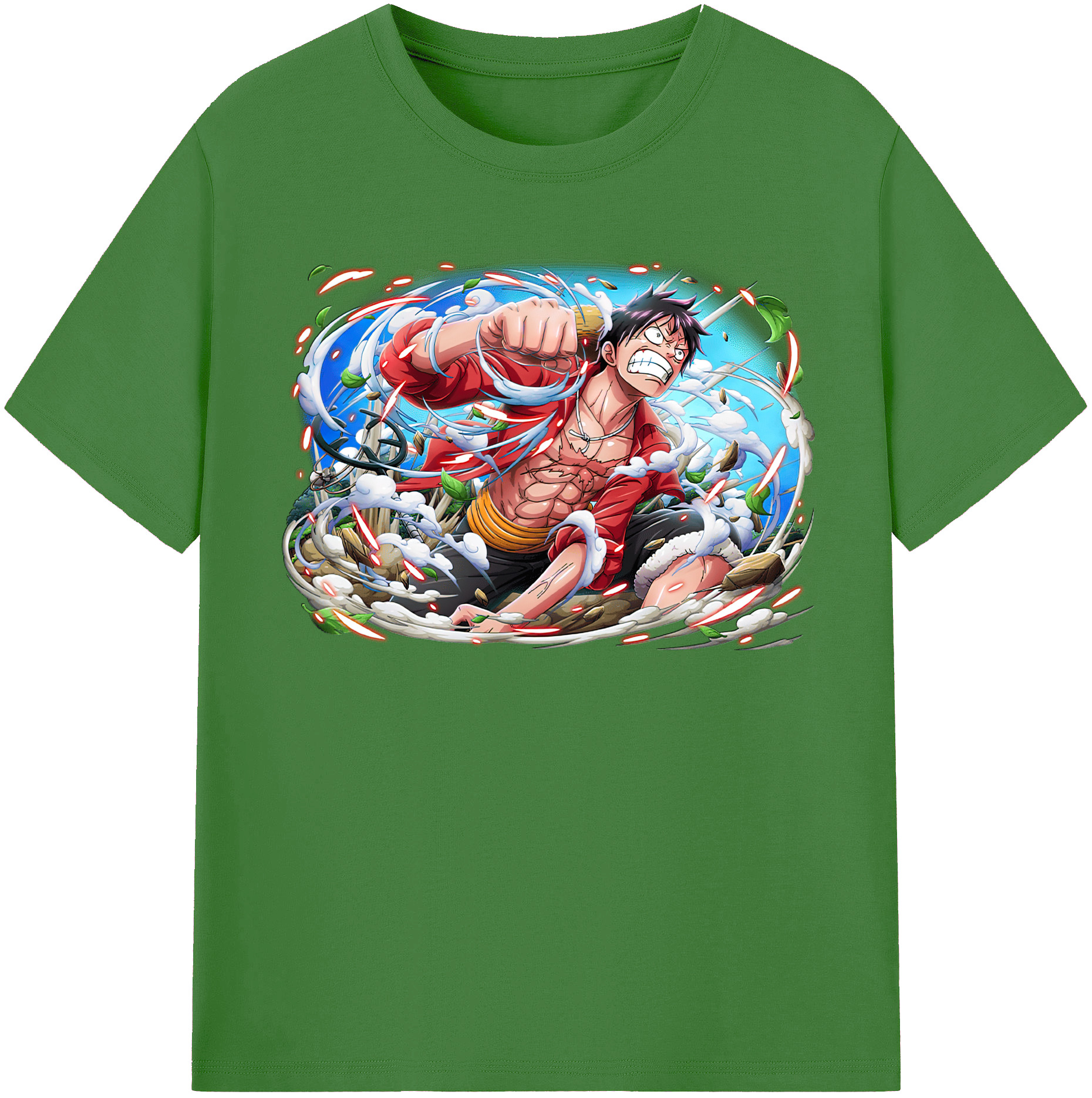 ワンピース モンキー・D・ルフィ ONE PIECE Monkey D. Luffy レディースカジュアルプリントTシャツ（綿100％）